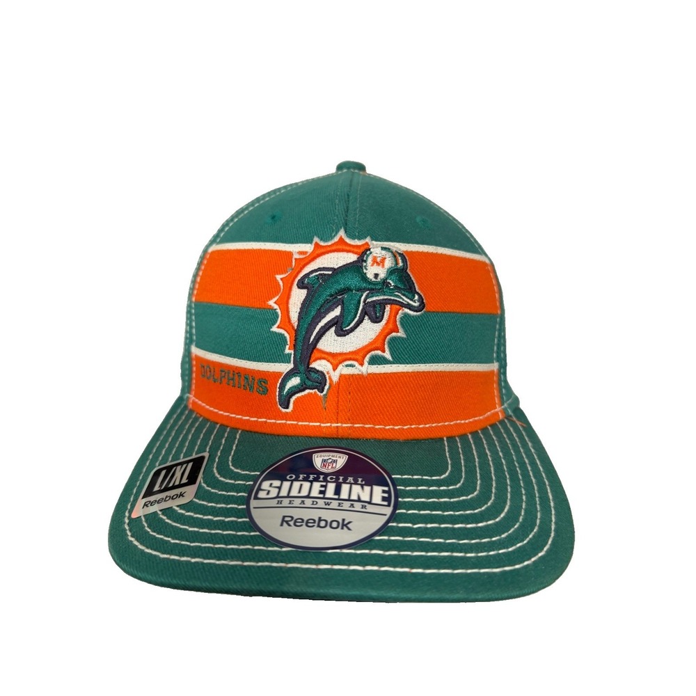 Vintage New Miami Dolphins Reebok NFL On Field Equipment Size L/XL With Stickers